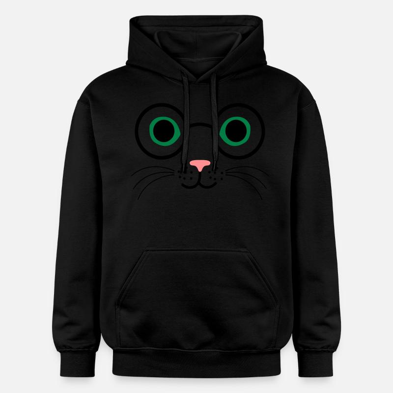 chat lunettes - Sweat à capuche Softstyle® Gildan Unisexe - noir