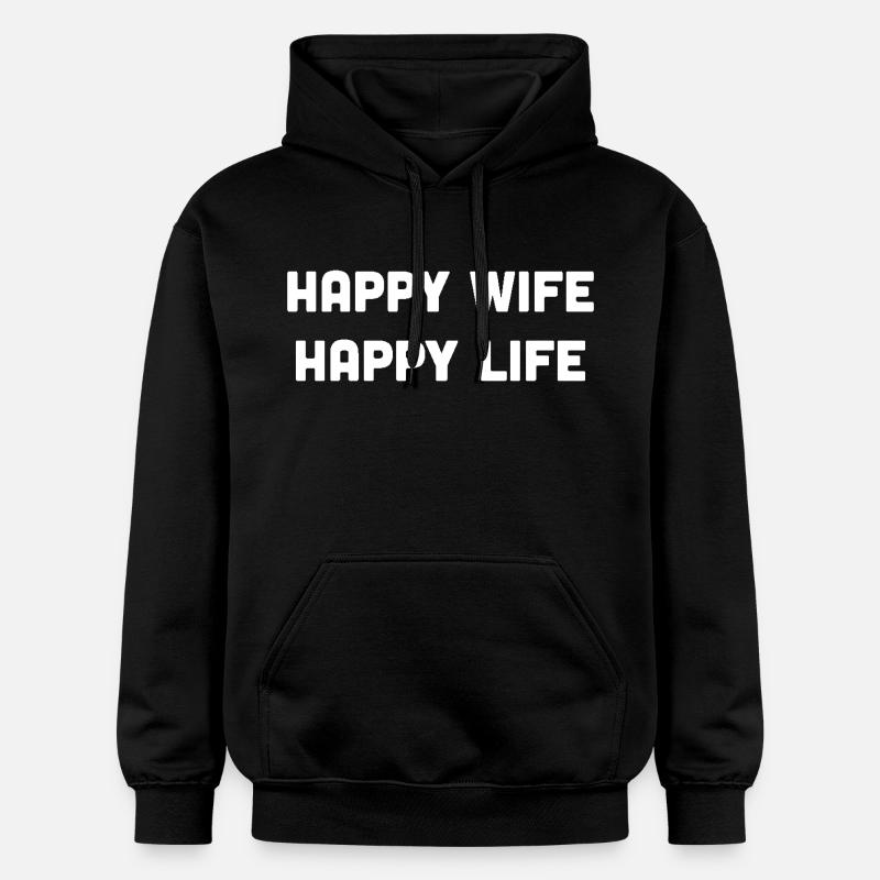 Femme heureuse, vie heureuse - Sweat à capuche Softstyle® Gildan Unisexe - noir