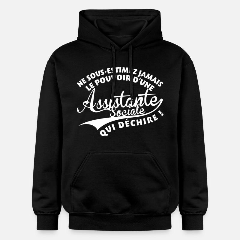 Assistante Sociale qui déchire - Sweat à capuche Softstyle® Gildan Unisexe - noir