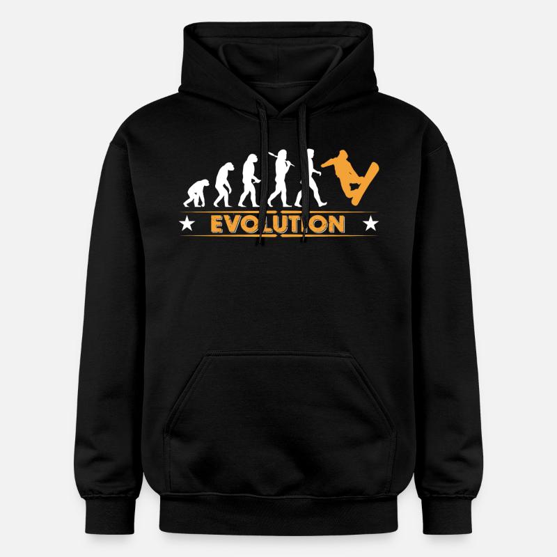 Snowboard Evolution - orange/weiss - Gildan Unisex Softstyle® Midweight Hoodie - Schwarz