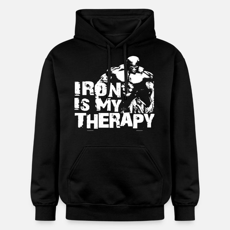 Iron is my therapy - Sweat à capuche Softstyle® Gildan Unisexe - noir
