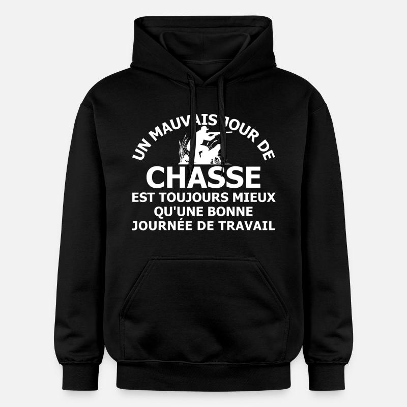 Un mauvais jour de chasse - Sweat à capuche Softstyle® Gildan Unisexe - noir