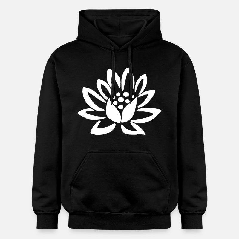 Lotus blanc et la nature - Sweat à capuche Softstyle® Gildan Unisexe - noir