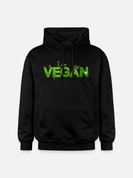 I am vegan - Gildan Unisex Softstyle® Midweight Hoodie - Schwarz