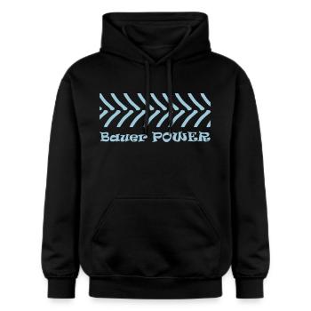Bauer Power Traktor Bauerndemo Bauernproteste Bier - Gildan Unisex Softstyle® Midweight Hoodie - Schwarz - Vorne - Marisol (170cm) & Nik (191cm)