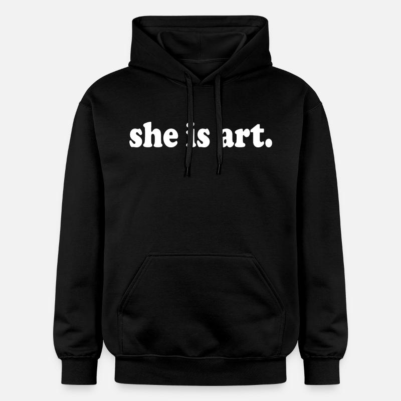 She is art - Sweat à capuche Softstyle® Gildan Unisexe - noir