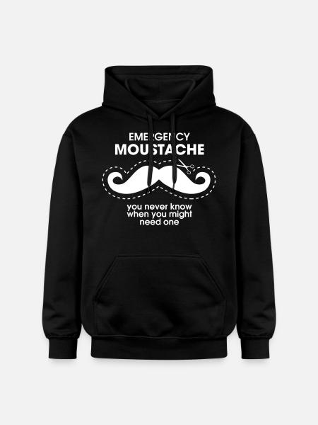 Emergency Moustache - Gildan Unisex Softstyle® Midweight Hoodie - black
