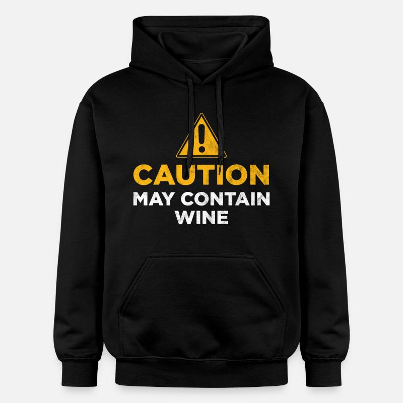 Attention : peut contenir du vin - Sweat à capuche Softstyle® Gildan Unisexe - noir