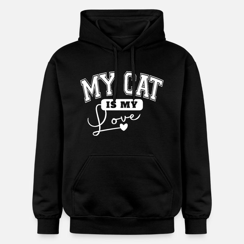 Mon chat est mon amour - Sweat à capuche Softstyle® Gildan Unisexe - noir