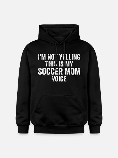 Lustige Fußball-Mutter-Stimme - Gildan Unisex Softstyle® Midweight Hoodie - Schwarz
