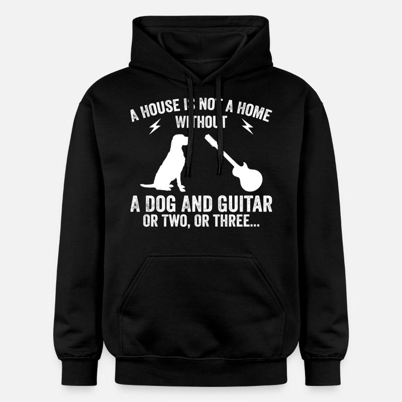 Guitariste et amoureux des chiens - Sweat à capuche Softstyle® Gildan Unisexe - noir