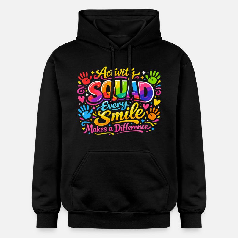Équipe Animation : Chaque Sourire Compte - Sweat à capuche Softstyle® Gildan Unisexe - noir