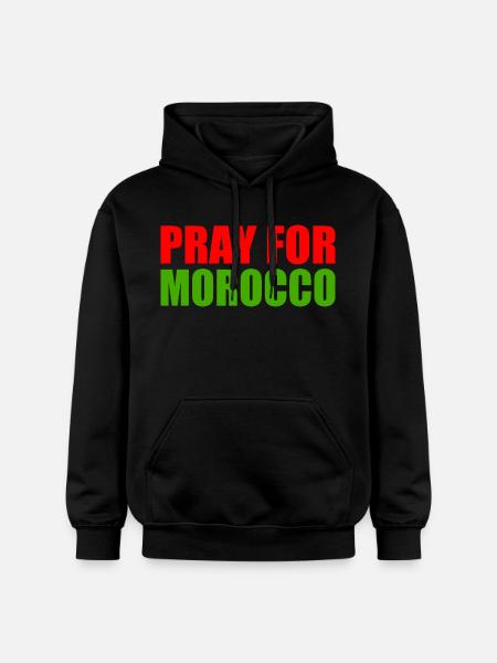 Pray for morocco - Gildan Unisex Softstyle® Midweight Hoodie - black