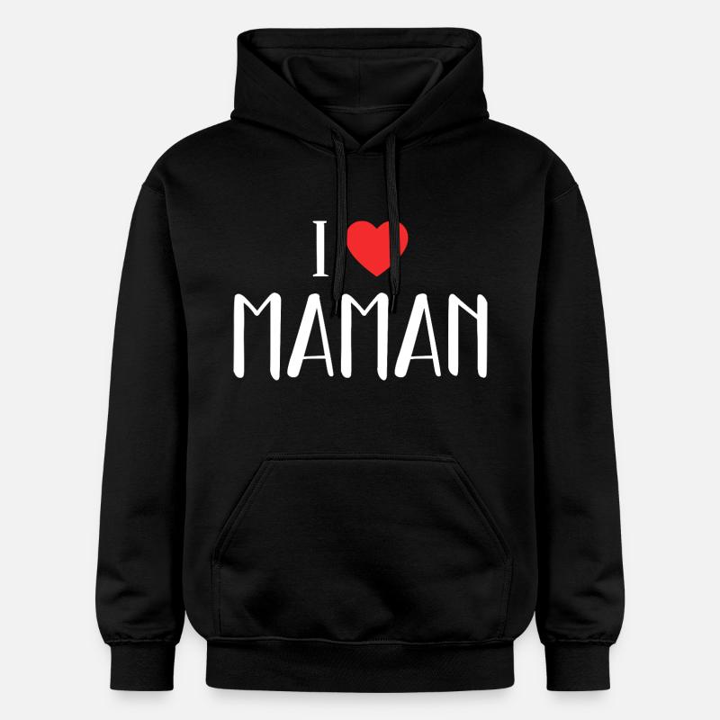 I Love Maman ! - Sweat à capuche Softstyle® Gildan Unisexe - noir