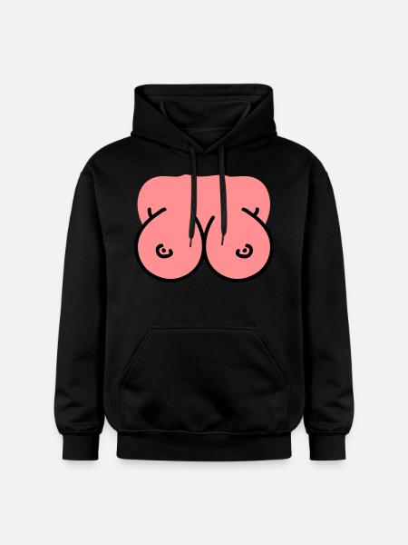 Breasts - Breasts - Boobs - Gildan Unisex Softstyle® Midweight Hoodie - black