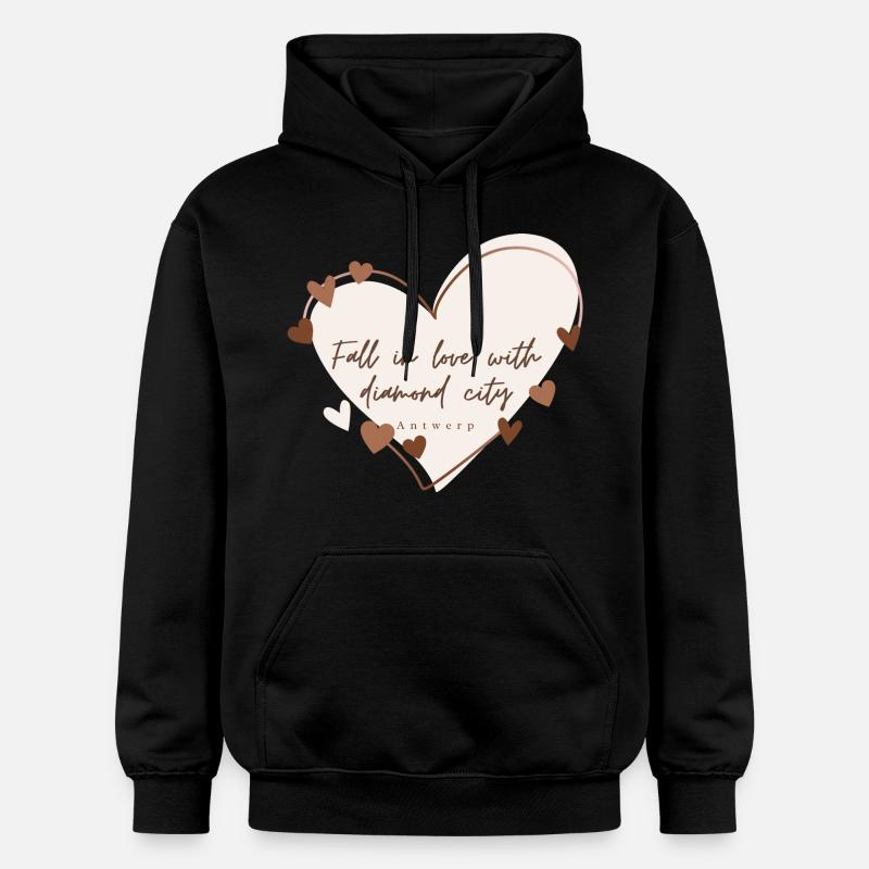 J’aime avec cœur Anvers - Sweat à capuche Softstyle® Gildan Unisexe - noir