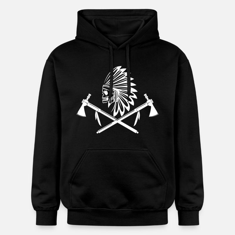 Guerrier indien blanc - Sweat à capuche Softstyle® Gildan Unisexe - noir