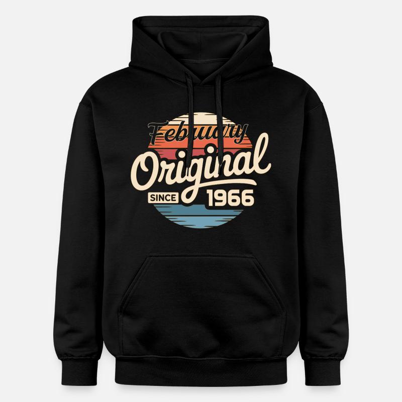 Février 1966 Cadeau d’anniversaire Février 1966 - Sweat à capuche Softstyle® Gildan Unisexe - noir