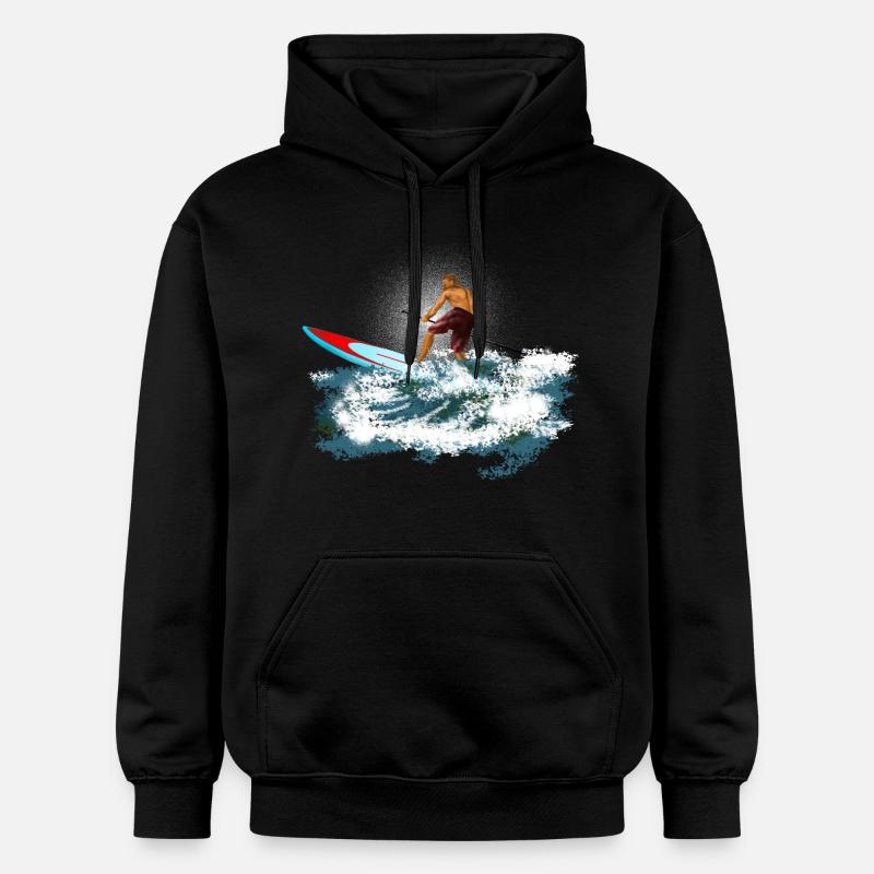 paddleboarder - Sweat à capuche Softstyle® Gildan Unisexe - noir