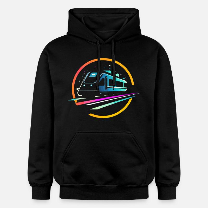 Bande dessinée Train - Sweat à capuche Softstyle® Gildan Unisexe - noir