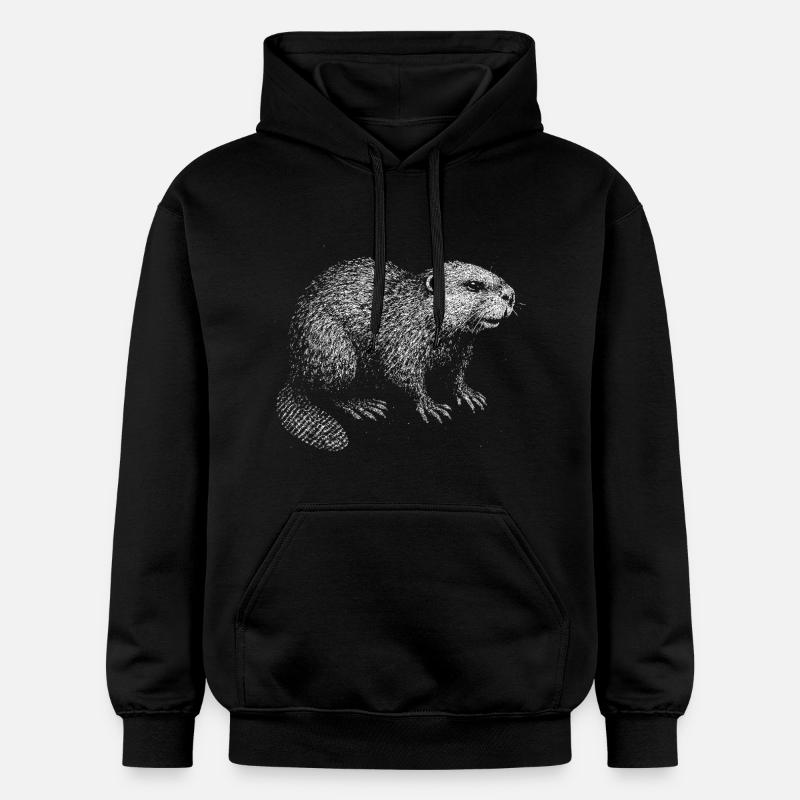 Un castor - Sweat à capuche Softstyle® Gildan Unisexe - noir