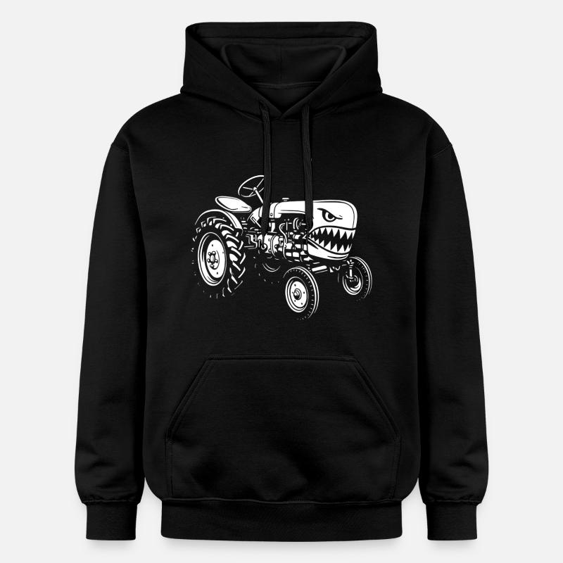 Attaque d’un tracteur de requin - Sweat à capuche Softstyle® Gildan Unisexe - noir