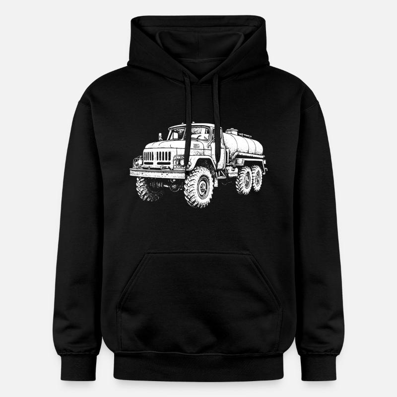Schwerlast-Koloss Retro - Gildan Unisex Softstyle® Midweight Hoodie - Schwarz