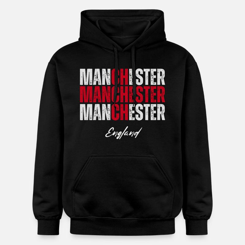 Manchester Angleterre, British Pride - Sweat à capuche Softstyle® Gildan Unisexe - noir