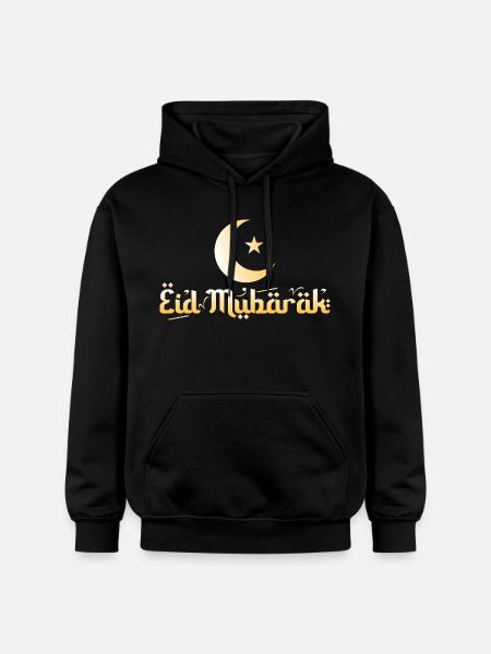Eid Mubarak - Gildan Unisex Softstyle® Midweight Hoodie - black