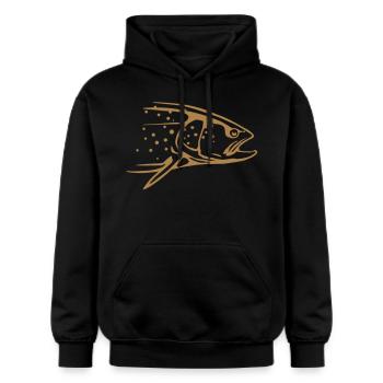 Forelle - Gildan Unisex Softstyle® Midweight Hoodie - Schwarz - Vorne - Marisol (170cm) & Nik (191cm)