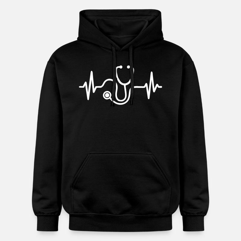 Battement Cœur Médecin - Sweat à capuche Softstyle® Gildan Unisexe - noir