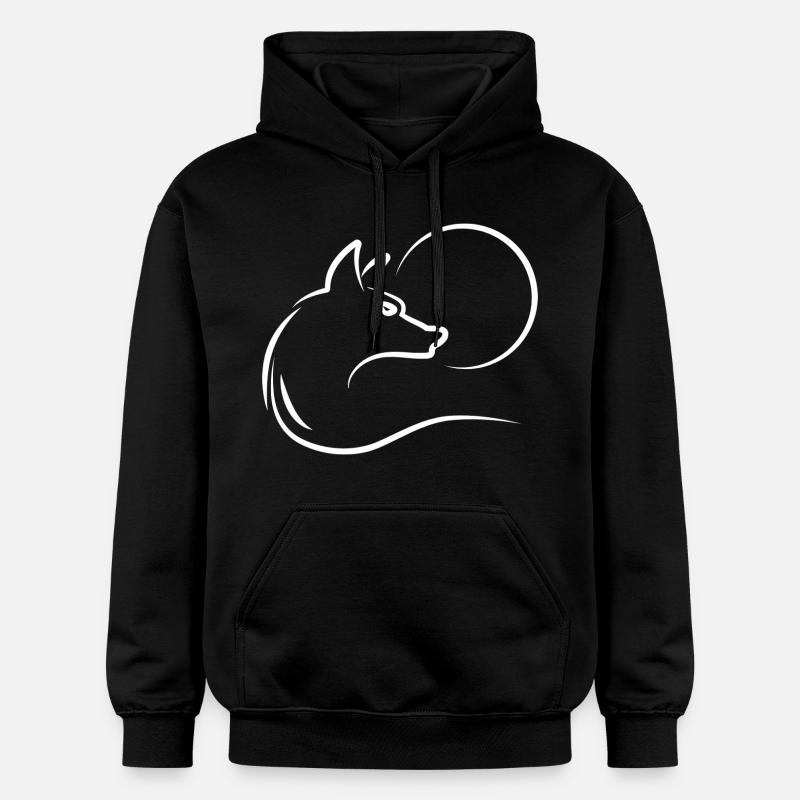 Loup à la pleine lune - Sweat à capuche Softstyle® Gildan Unisexe - noir