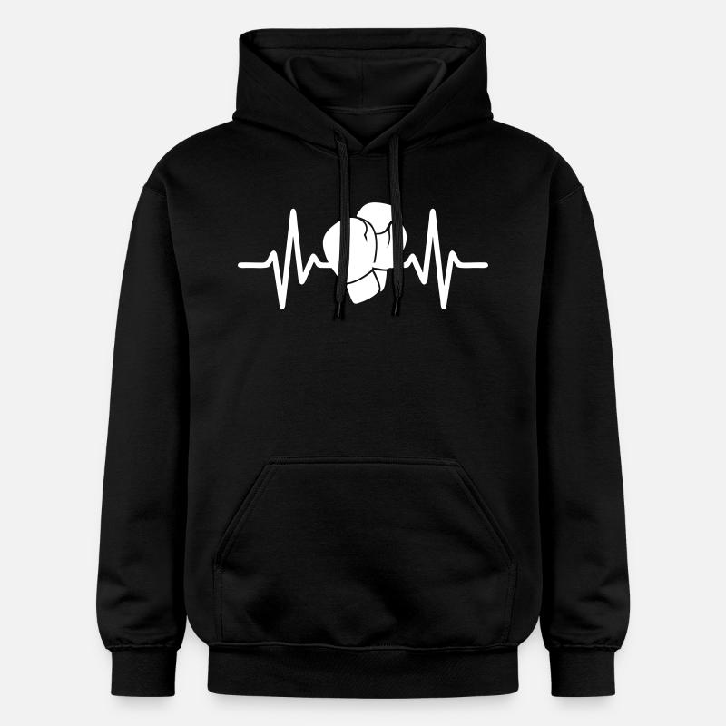 Battement Cœur Boxe - Sweat à capuche Softstyle® Gildan Unisexe - noir