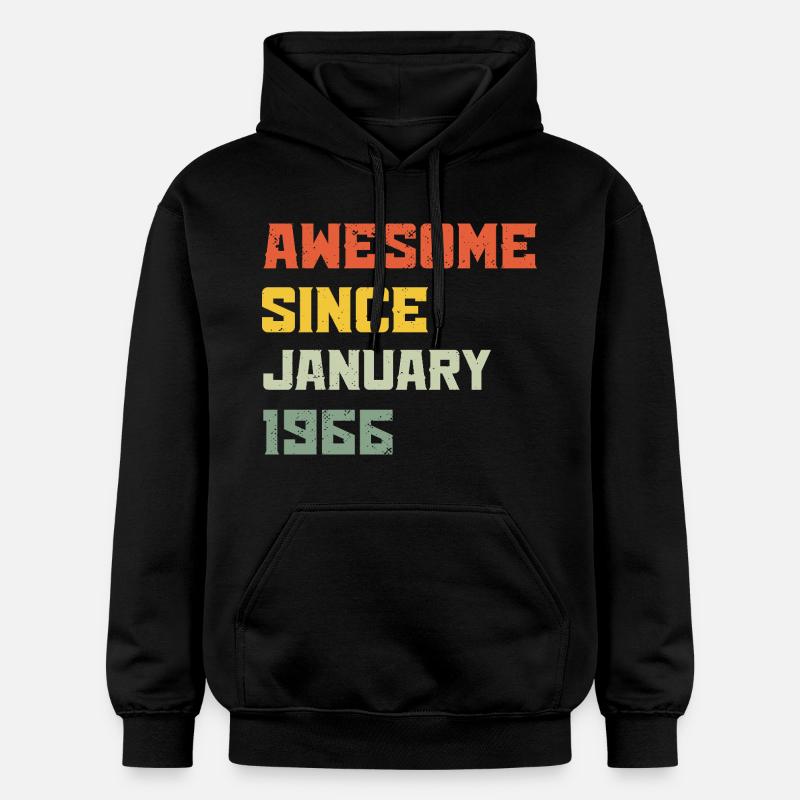 Génial Depuis Janvier 1966 Cadeau d'anniversaire - Sweat à capuche Softstyle® Gildan Unisexe - noir