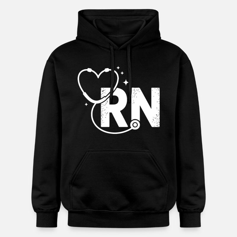 Herzloop RN Logo mit Sternen - Gildan Unisex Softstyle® Midweight Hoodie - Schwarz