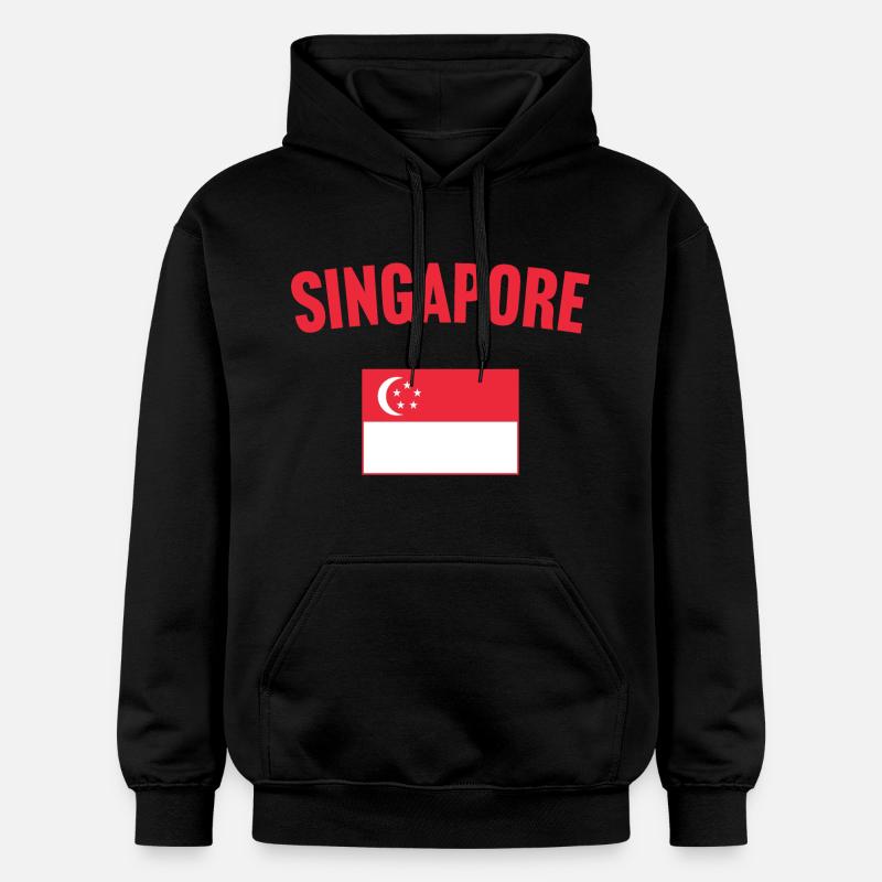 Drapeau de Singapour - Sweat à capuche Softstyle® Gildan Unisexe - noir