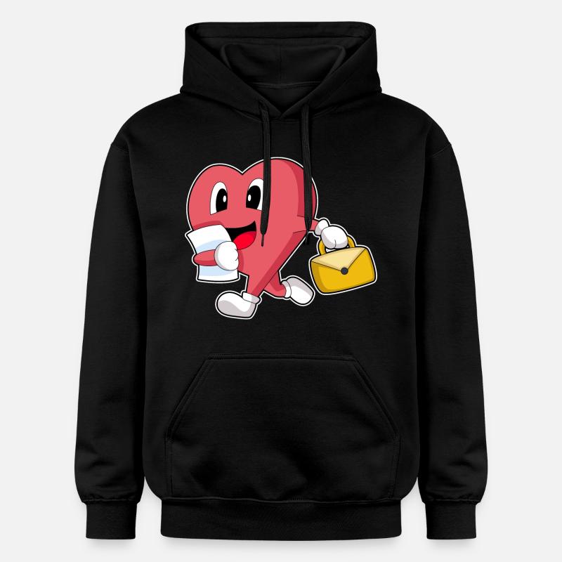 Porte-documents Heart Secretary - Sweat à capuche Softstyle® Gildan Unisexe - noir