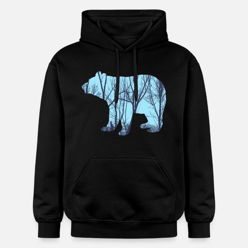 arbres animaux graphique graphique - Sweat à capuche Softstyle® Gildan Unisexe - noir