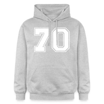 70 - Gildan Unisex Softstyle® Midweight Hoodie - Hellgrau meliert - Vorne - Liana (172cm) & Jaron (178cm)