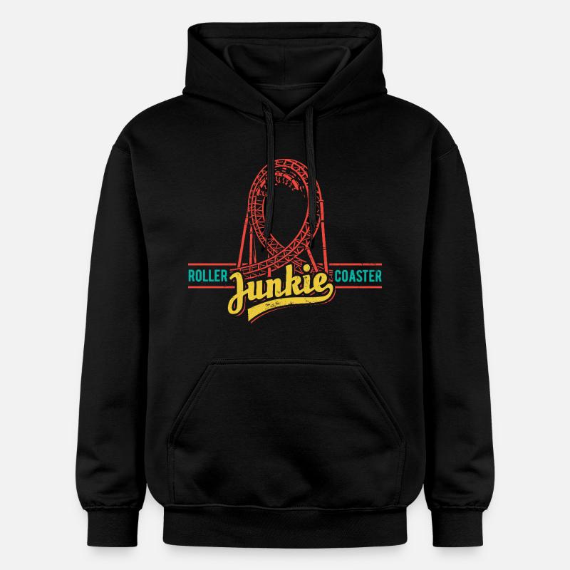 Rollercoaster Junkie - Roller Coaster - Boucle - Sweat à capuche Softstyle® Gildan Unisexe - noir