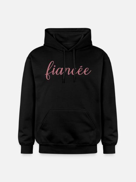 Fiancée Matching Engagement Wedding Honeymoon - Gildan Unisex Softstyle® Midweight Hoodie - black