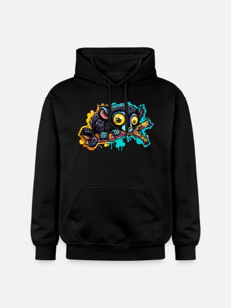 Black lemur - Gildan Unisex Softstyle® Midweight Hoodie - black