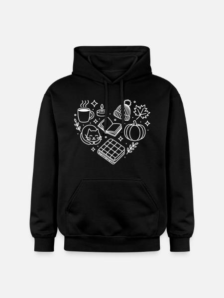 Herbst Herz - Gildan Unisex Softstyle® Midweight Hoodie - Schwarz