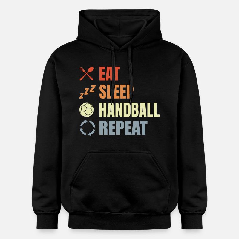 Manger dormir Handball Répéter - Sweat à capuche Softstyle® Gildan Unisexe - noir