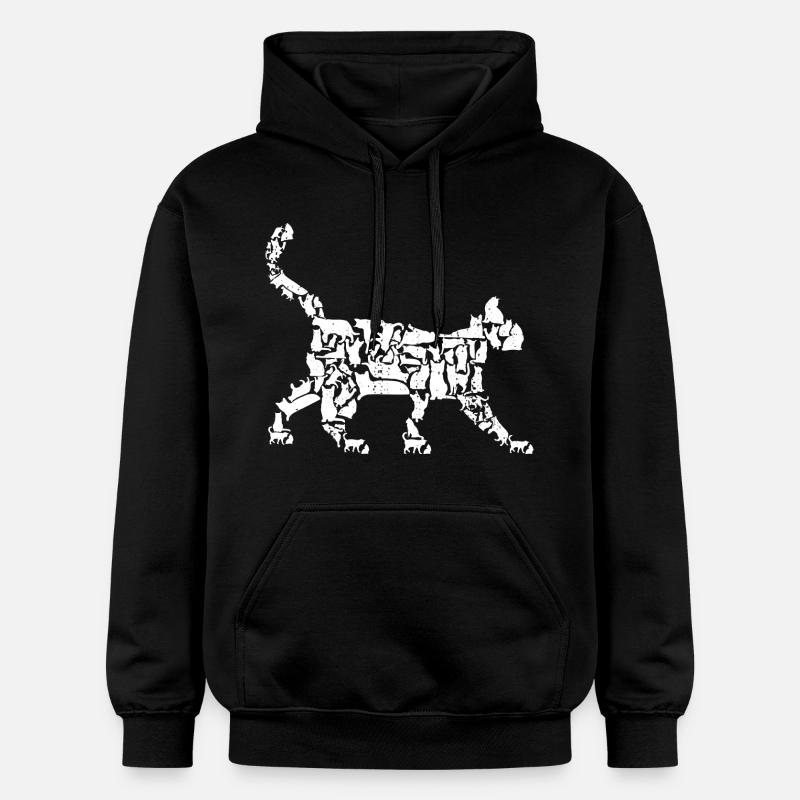 Dessin de chat - Sweat à capuche Softstyle® Gildan Unisexe - noir