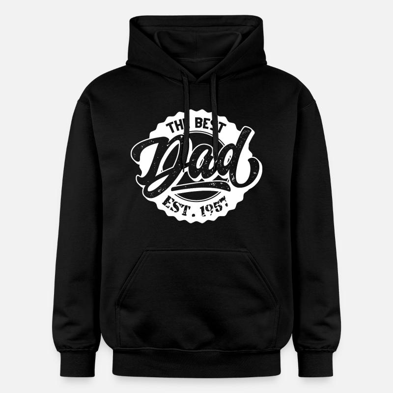Le meilleur papa EST 1957 - Sweat à capuche Softstyle® Gildan Unisexe - noir