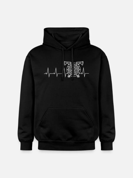 Viking - heartbeat - shield - Gildan Unisex Softstyle® Midweight Hoodie - black