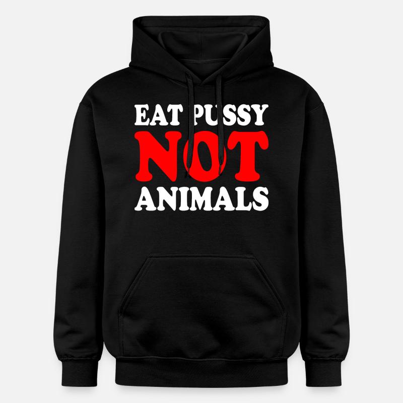 Eat pussy not animals - Sweat à capuche Softstyle® Gildan Unisexe - noir