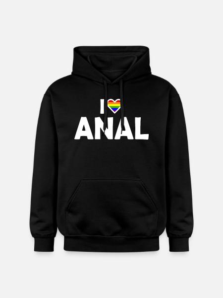 I love anal - Gildan Unisex Softstyle® Midweight Hoodie - black