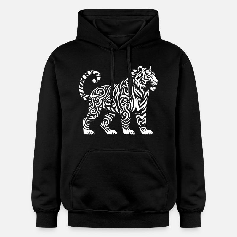 Tigre de Sumatra tribal - Sweat à capuche Softstyle® Gildan Unisexe - noir